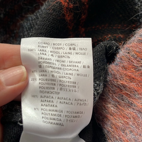 ALEXANDER 💀 MCQUEEN Plaid Mohair Front Crew Neck Sweater Medium - Picture 10 of 10